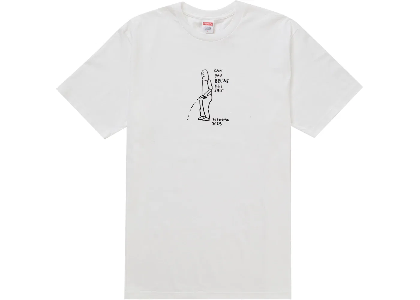 Мужская футболка с принтом Supreme Tee (SS25), White