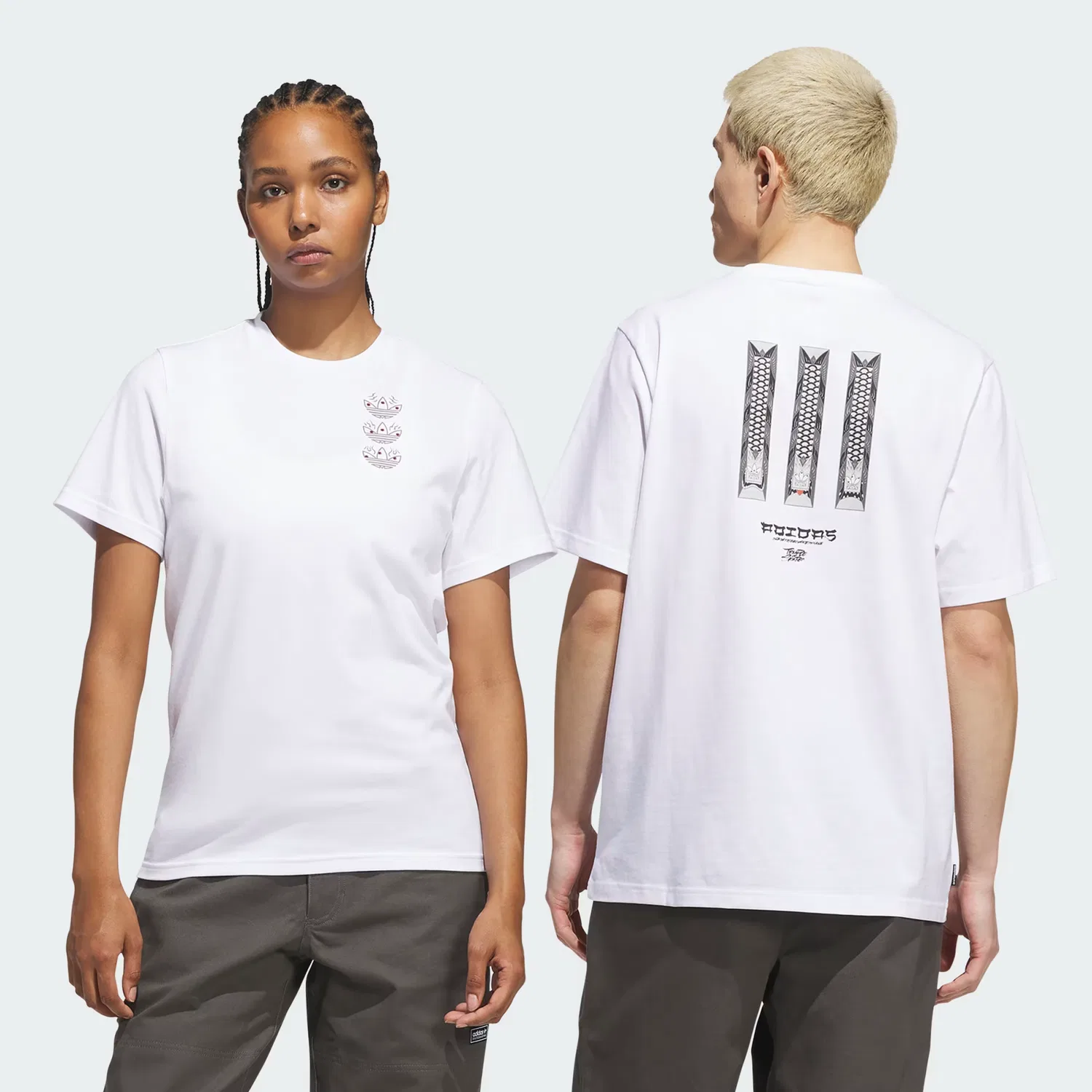 Футболка с ярким принтом Temple of Skate Curb Adidas Originals, белый/мультиколор — фото 2