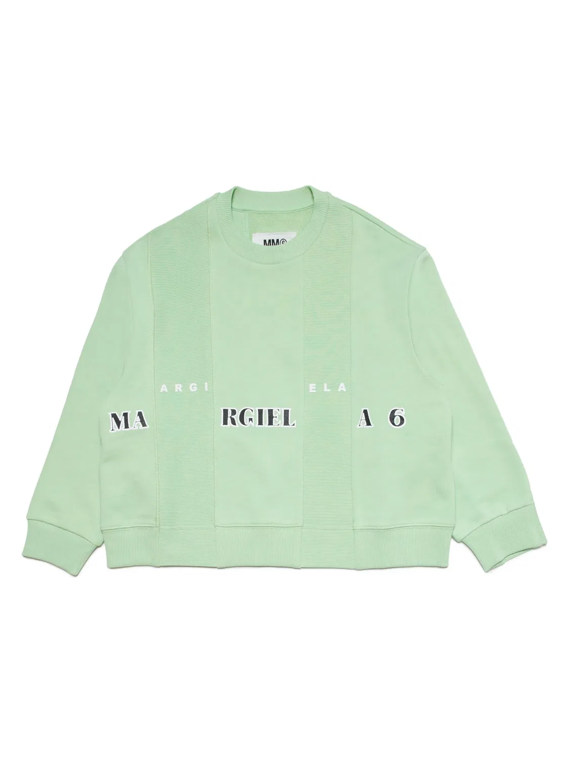 Хлопковый свитшот с логотипом MM6 Maison Margiela, светло-зеленый