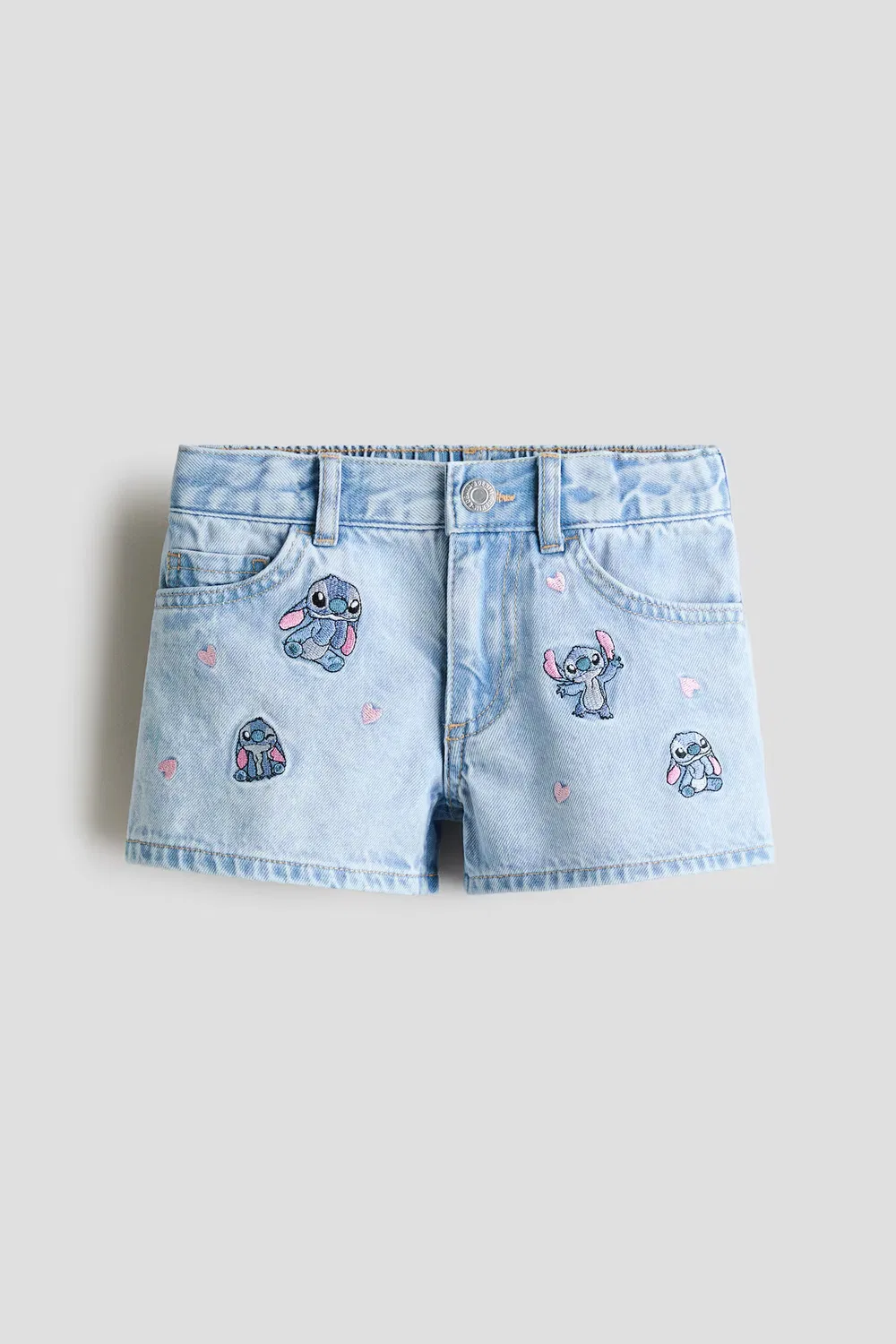 Джинсовые шорты с принтом H&M, Helles Denimblau/Lilo & Stitch