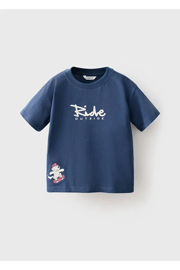 Детская футболка с принтом Mango Baby, Night Blue — фото 2
