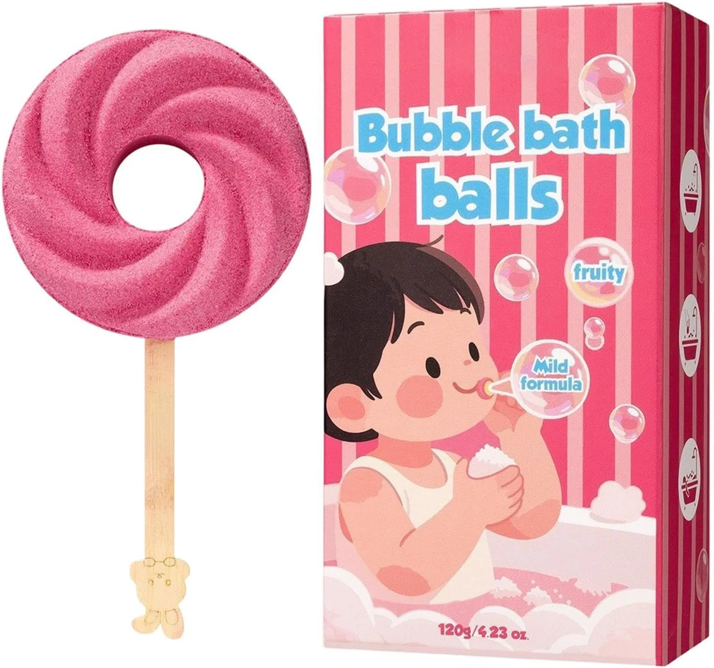 Бомбочки для ванны детские, Lollipop, Generisch, 1 шт, Fruchtig
