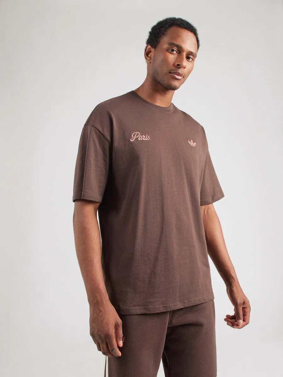 Футболка ADIDAS ORIGINALS 'PARIS' коричневого цвета — фото 3
