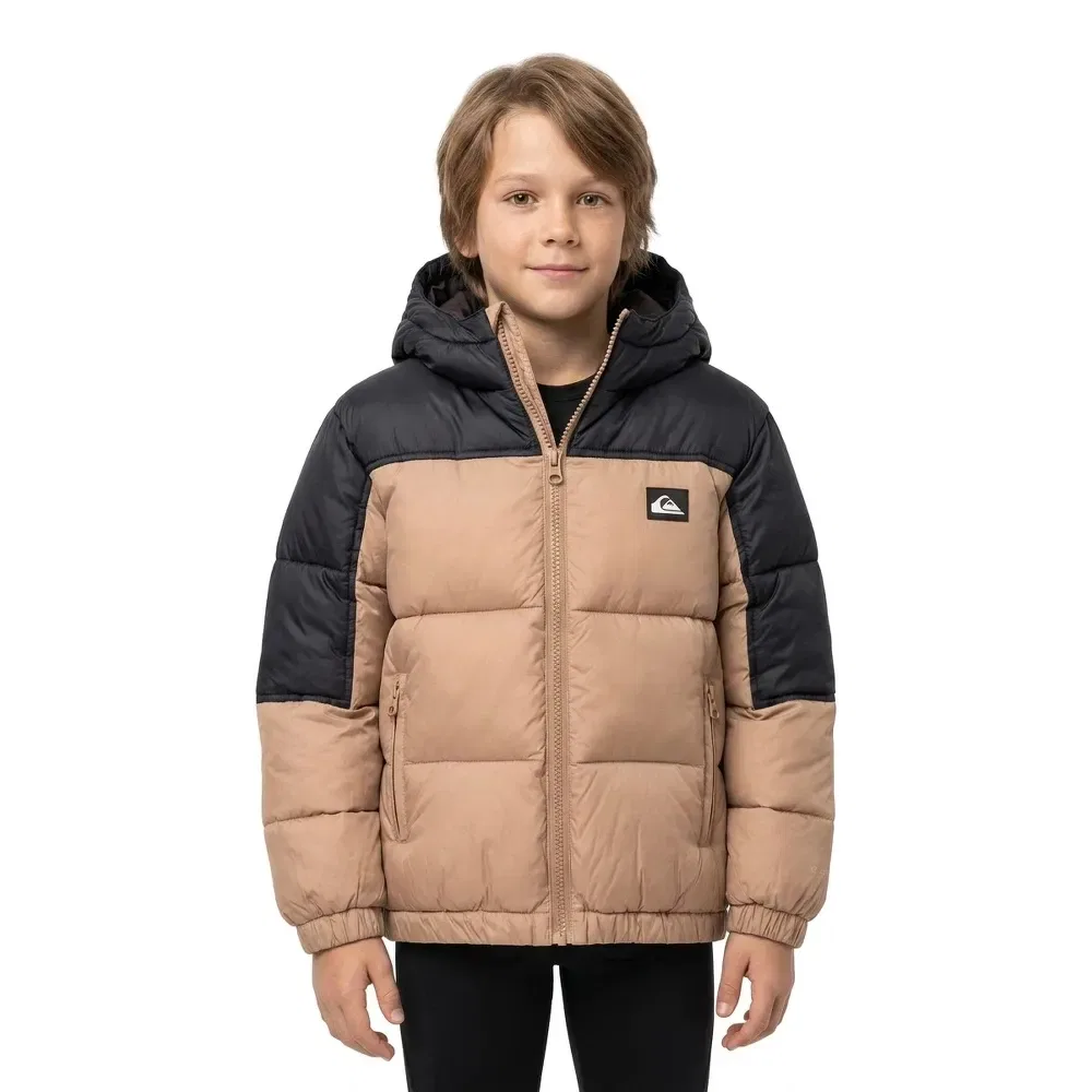 Детская куртка-пуховик для мальчиков с капюшоном Quiksilver Cold Days, Beige — фото 3