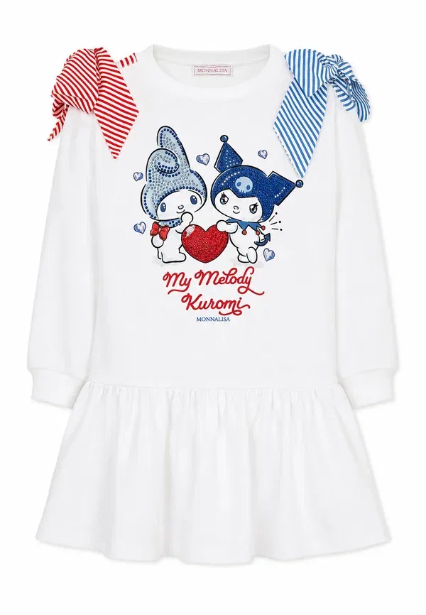 Платье хлопковое Jersey Dress Monnalisa, белый
