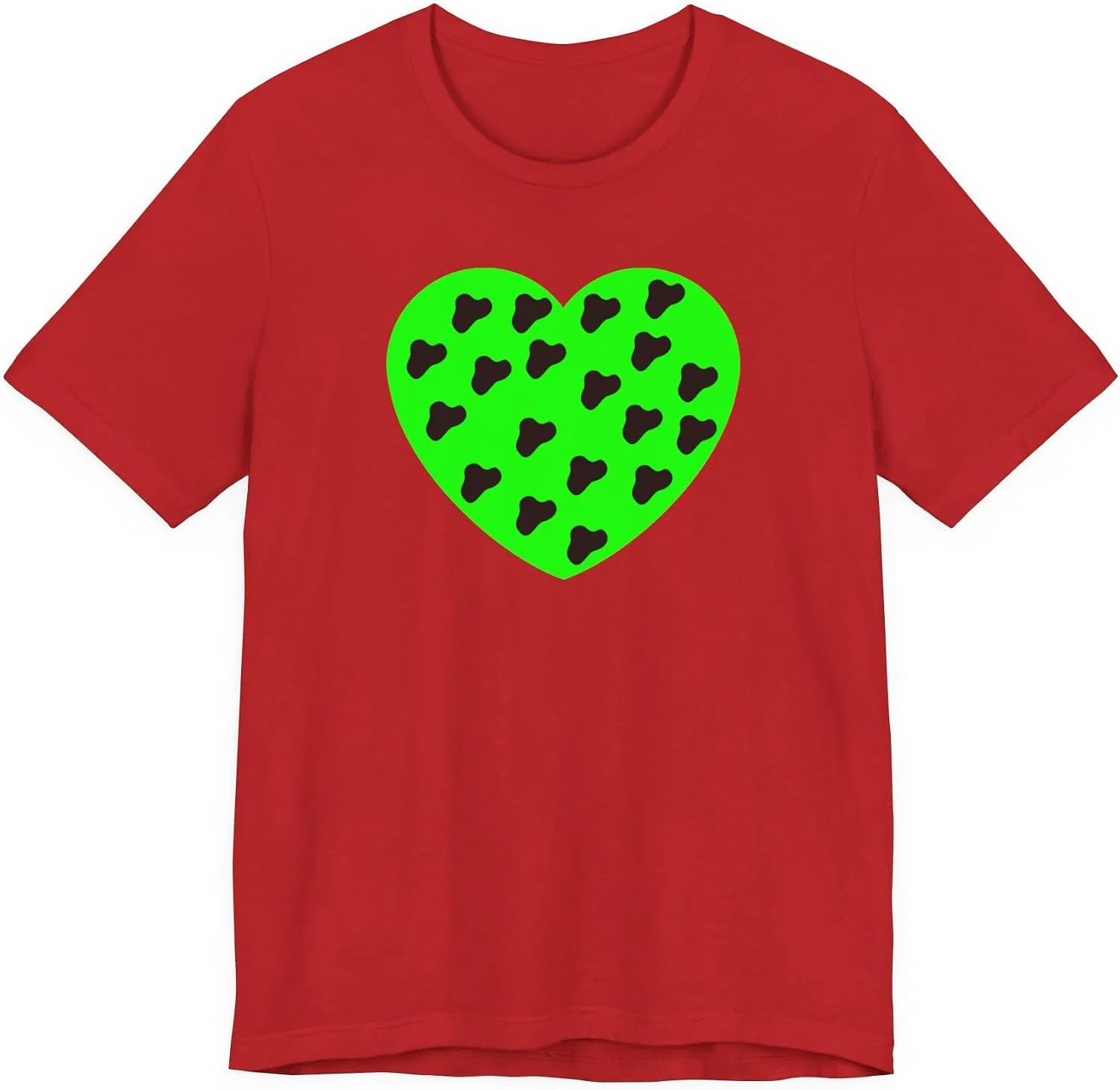 Унисекс футболка с принтом сердца, Lime Heart, Red — фото 3