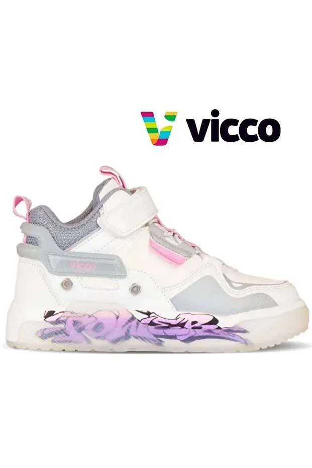 Детские ботинки для девочек на плоской подошве Martis light girl preschool white boots Vicco, White
