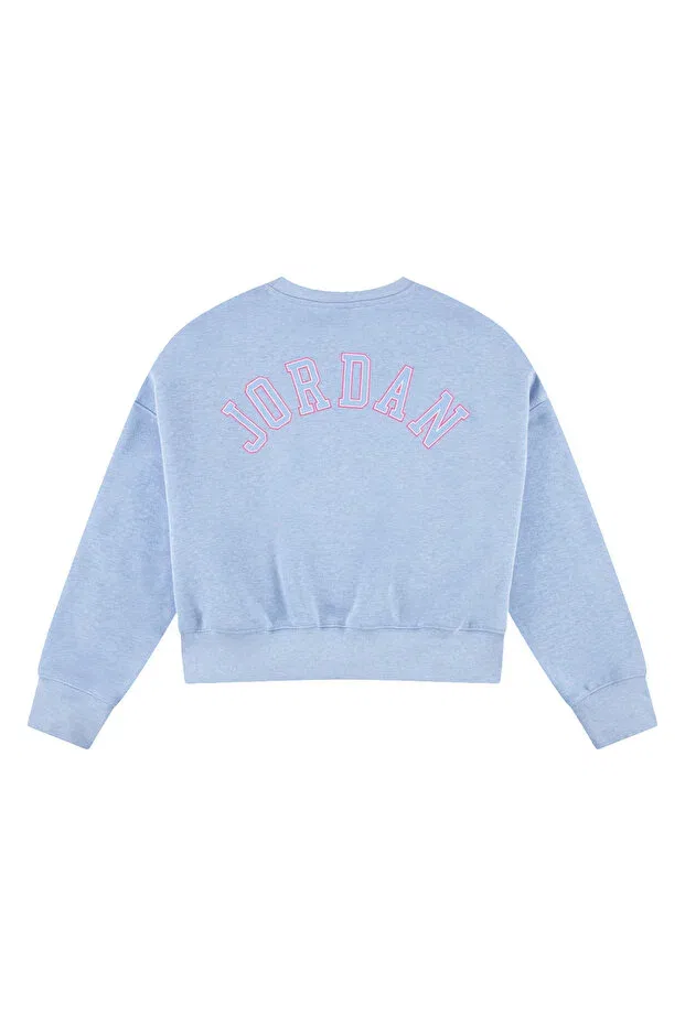 Детское для девочек свитшот с принтом Jordan JDG Blue Jeans & Bling FLC Cre Girl's Sweatshirt Nike, Bg6 — фото 2