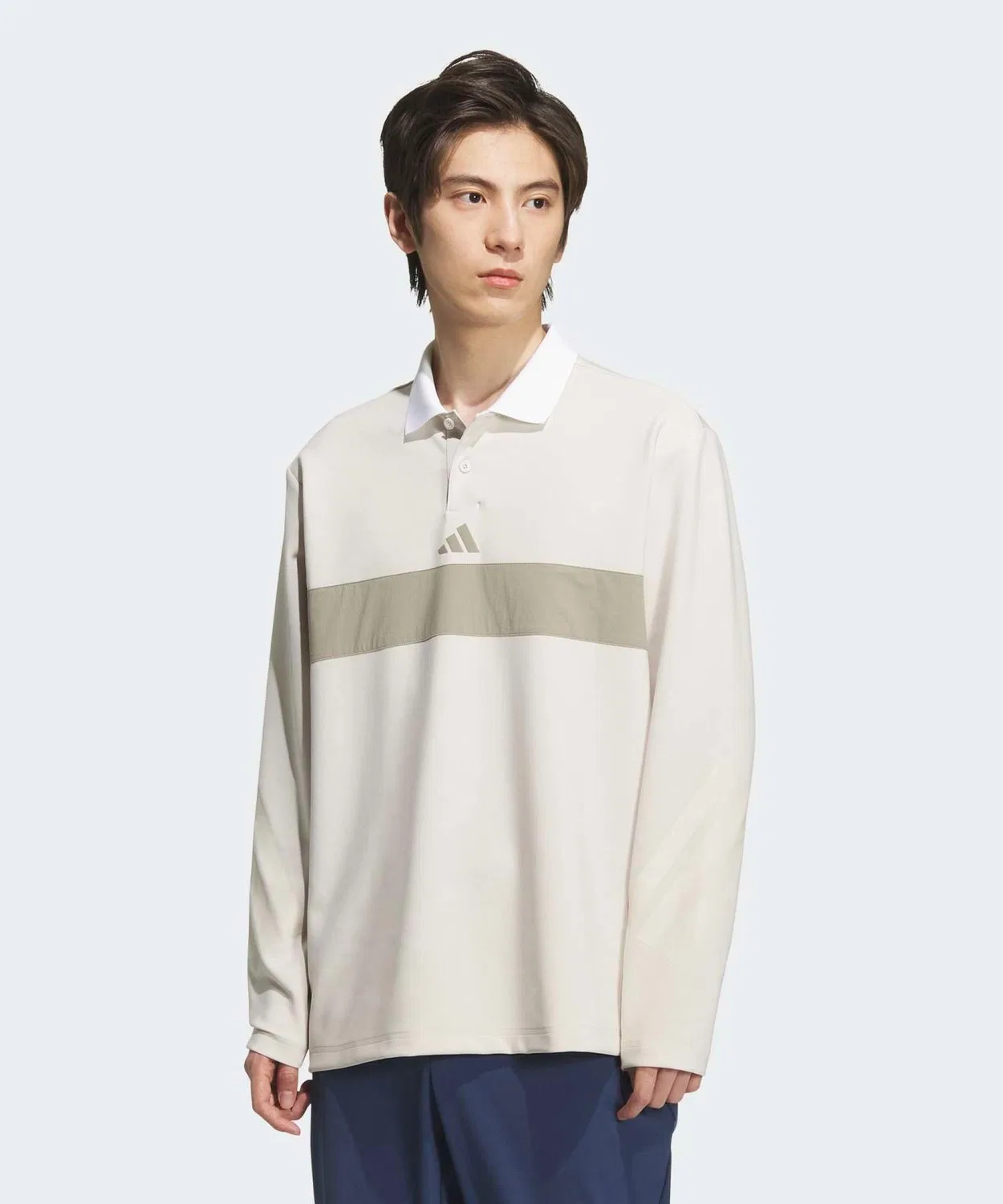Мужская длиннорукавная поло Adidas Golf Cream