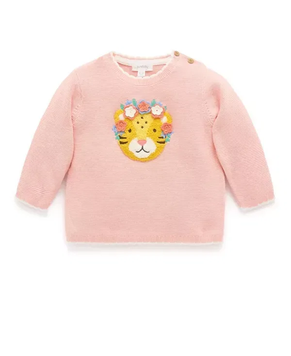 Детский свитер с длинным рукавом Frida Purebaby, Guava Melange