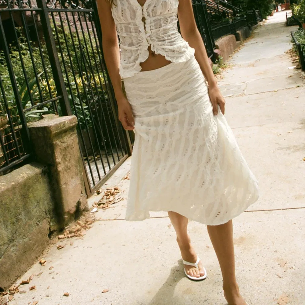 Женская длинная юбка Casual Long Skirts Frosted White ZARA, Frosted White — фото 4