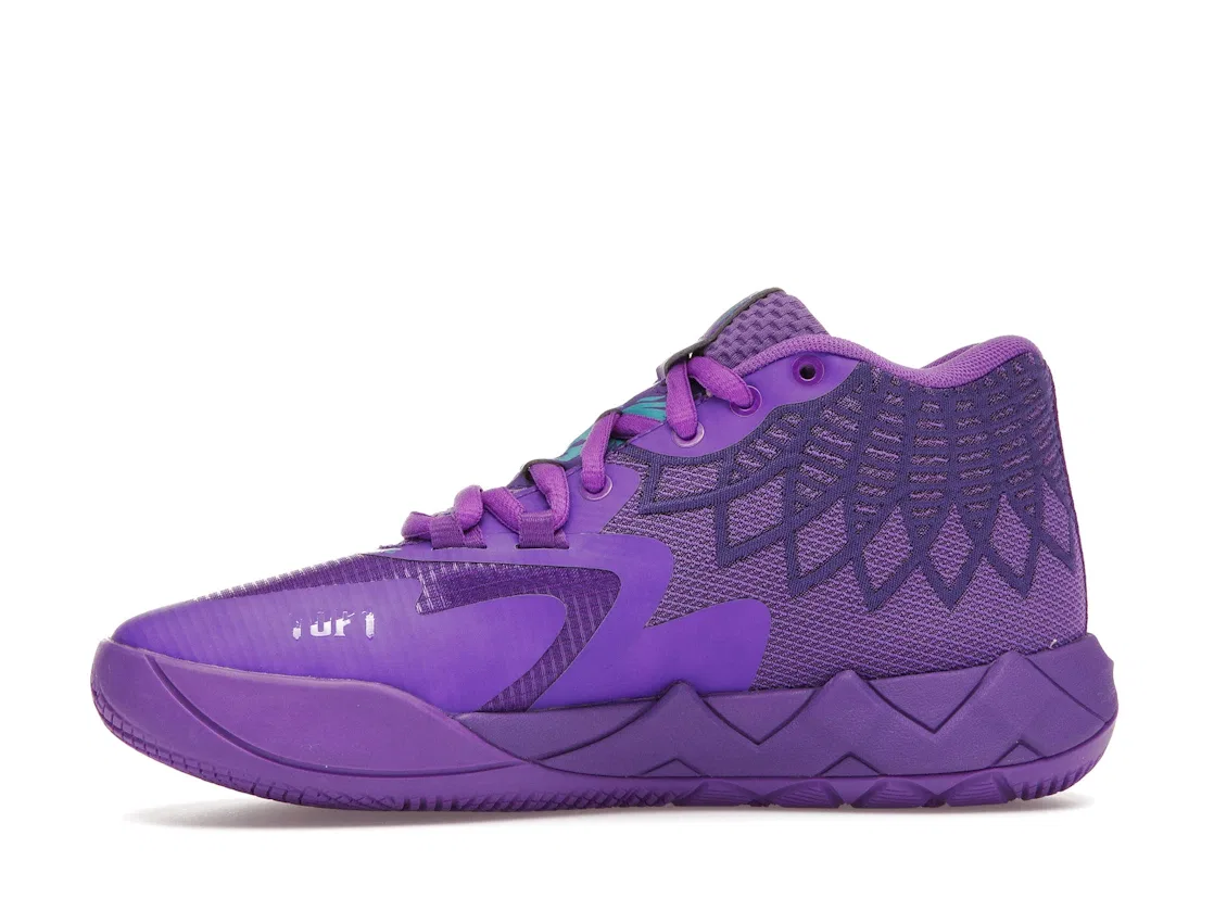 Детские кроссовки для мальчиков с принтом Puma MB1 Puma, Purple Glimmer/Blue Atoll — фото 3