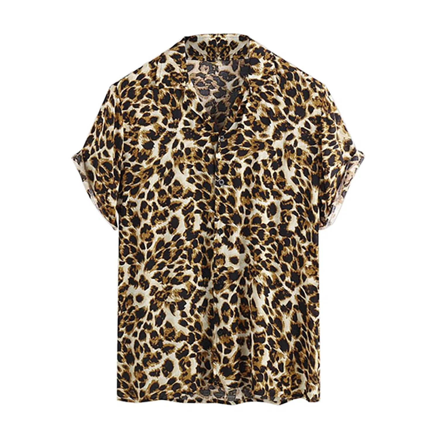 Мужская рубашка с коротким рукавом с принтом Funky Hawaiian Leopard, Leopard — фото 4