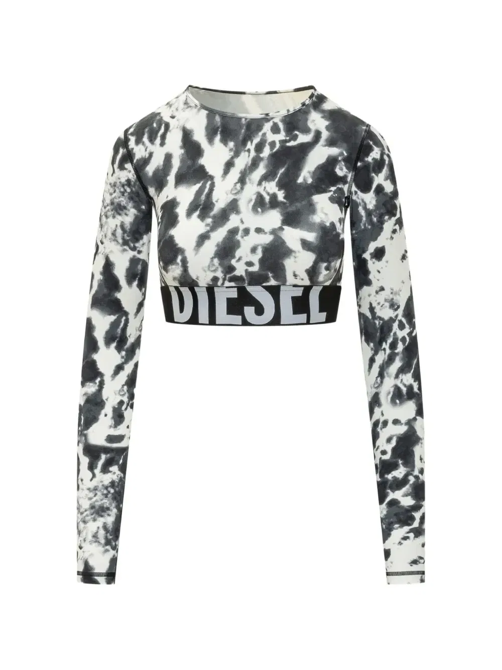 Укороченный лонгслив Tie-dye Diesel, белый