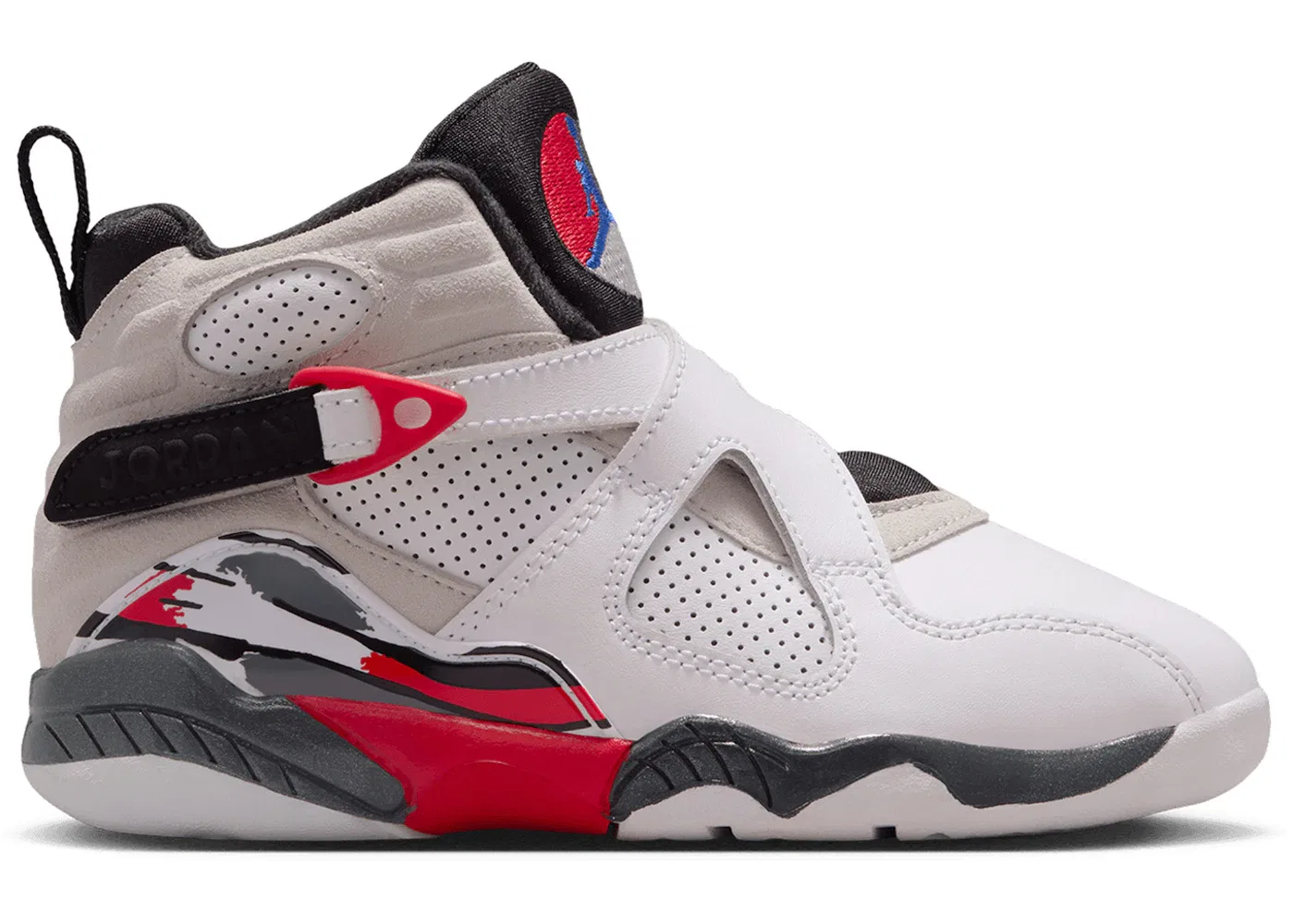 Детские кроссовки Lifestyle с ремешками Jordan 8 Retro, White/Black/True Red
