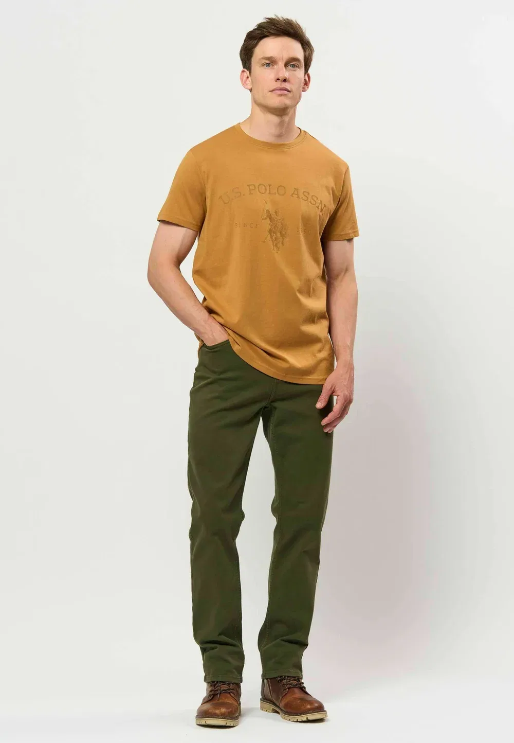 Футболка Umarchibald - футболка с принтом U.S. Polo Assn., Brown Sugar — фото 2