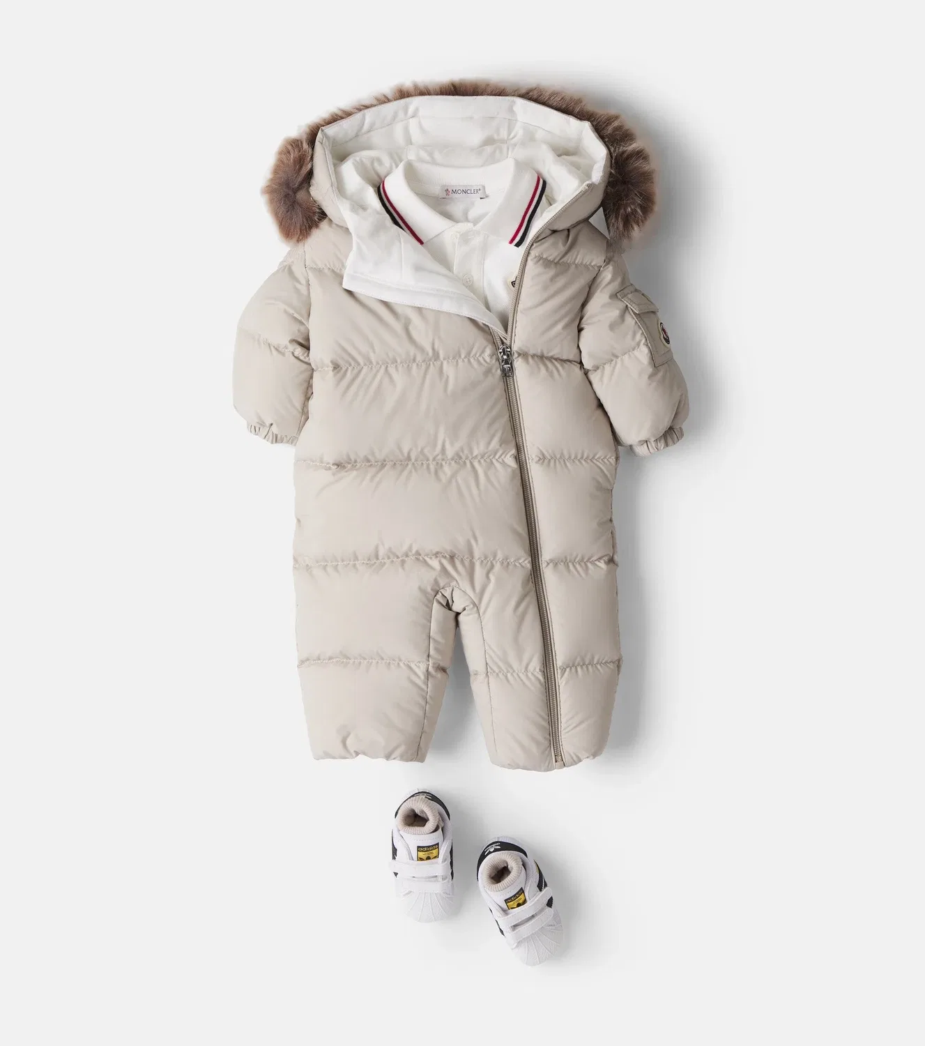 Легкая куртка Moncler Enfant, бежевый — фото 2