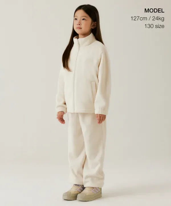 Тренировочные штаны флисовые Musinsa Standard Kids, кремовый — фото 2