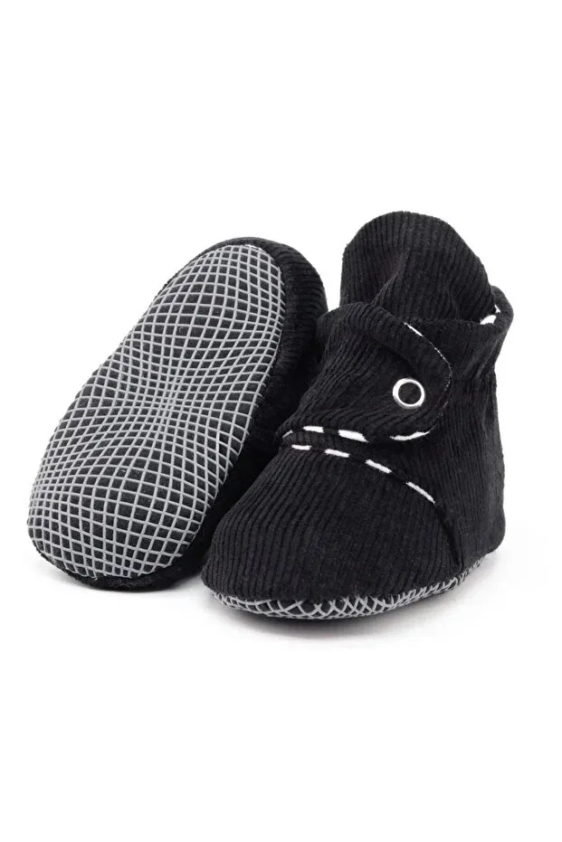Детские пинетки из органического хлопка с полоской Ella Bonna, Black