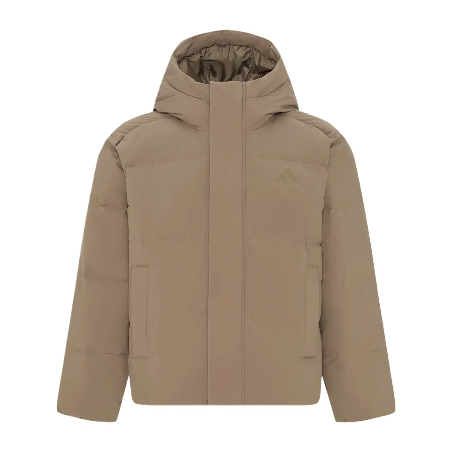 Мужская куртка пуховик с капюшоном Adidas, Dark Khaki Brown