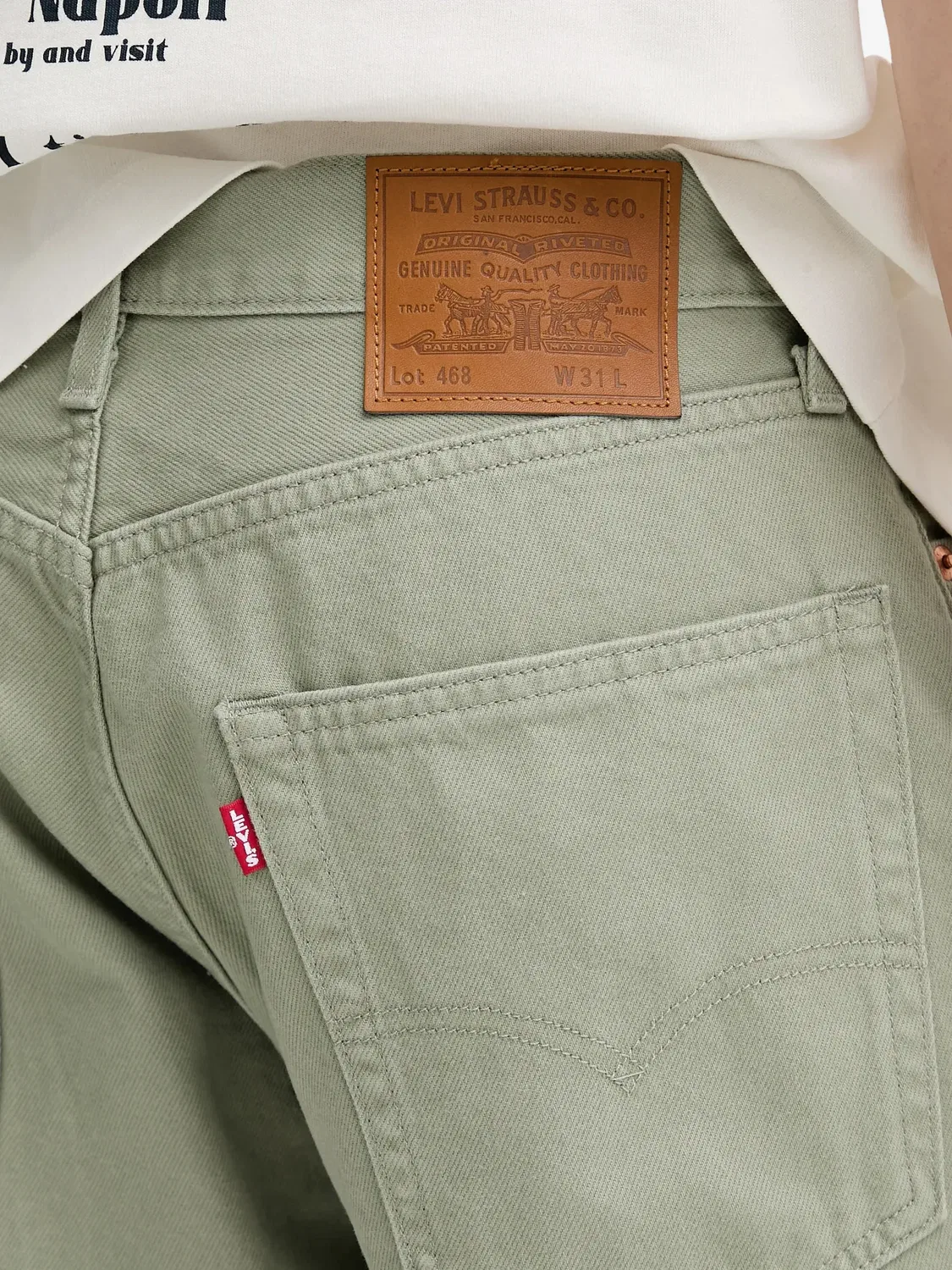 Джинсовые шорты 468 зеленые Levi's, зеленый — фото 2