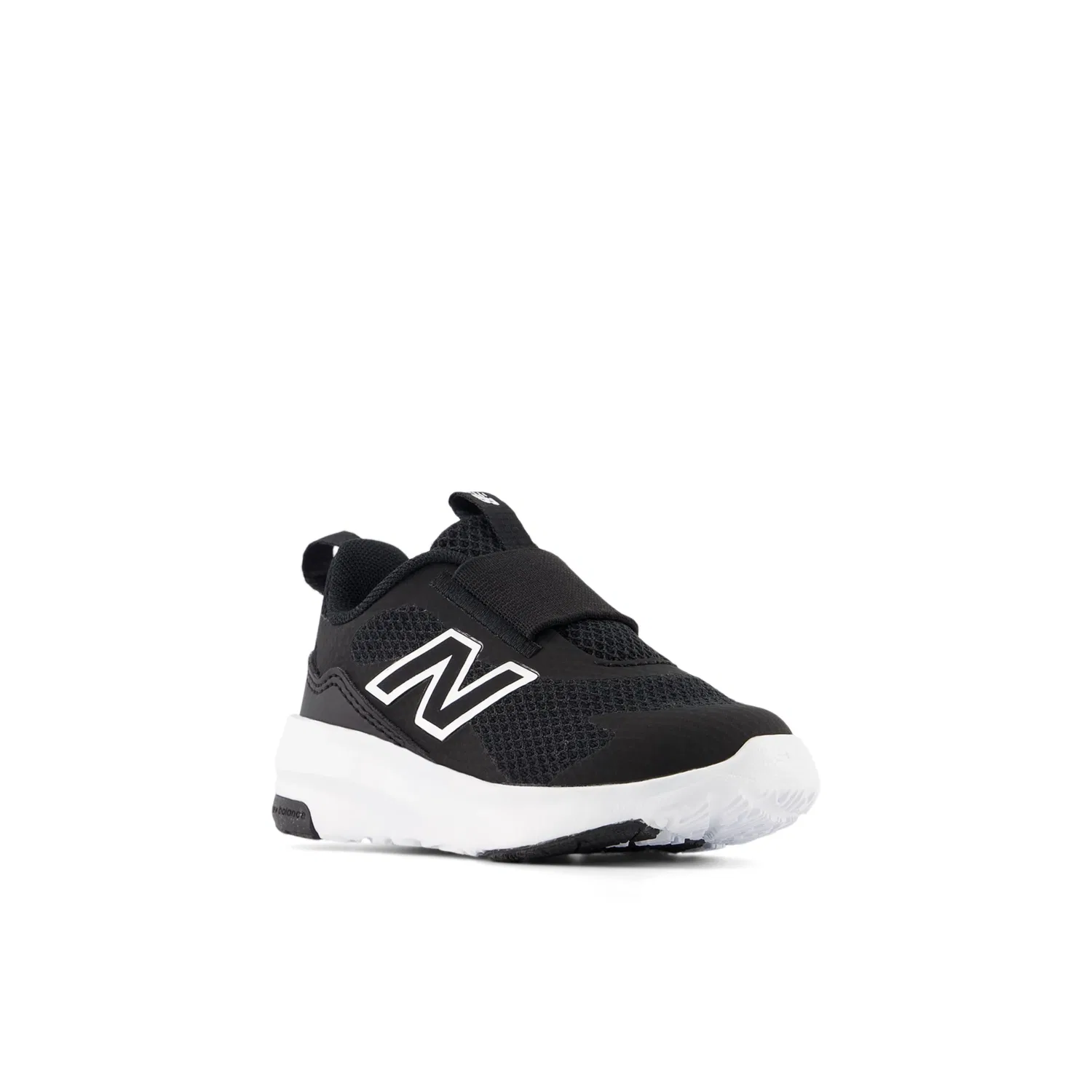 Детские кроссовки без шнуровки с дышащей сеткой 468 Slip On New Balance, Black With White — фото 2