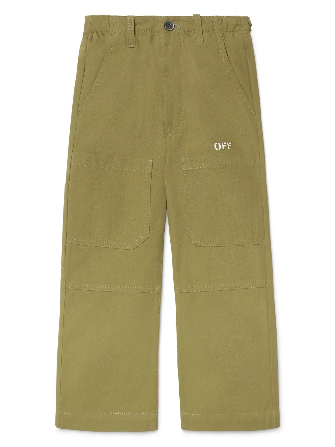 Штаны с логотипом и полосками OFF-WHITE, зеленый
