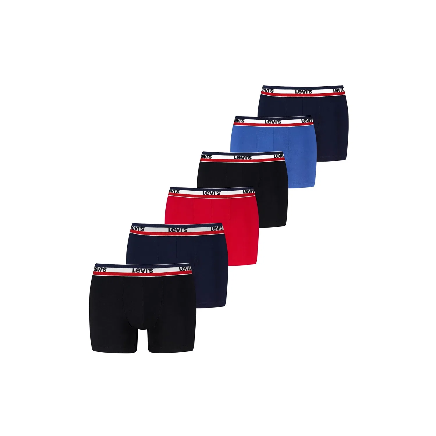 Мужские боксеры с логотипом Levi's, Black/Red/Blue