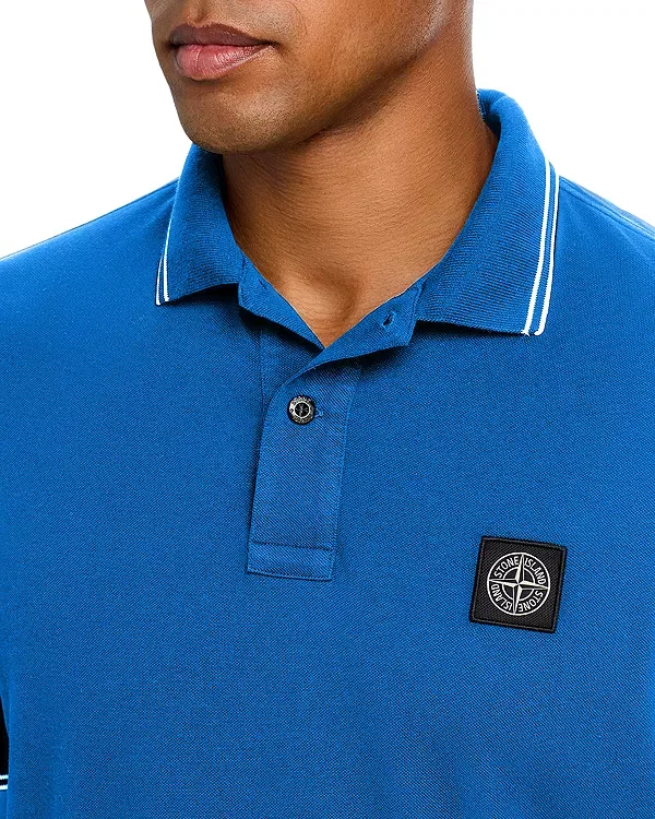 Мужское поло с коротким рукавом Stone Island, Bright Blue — фото 4