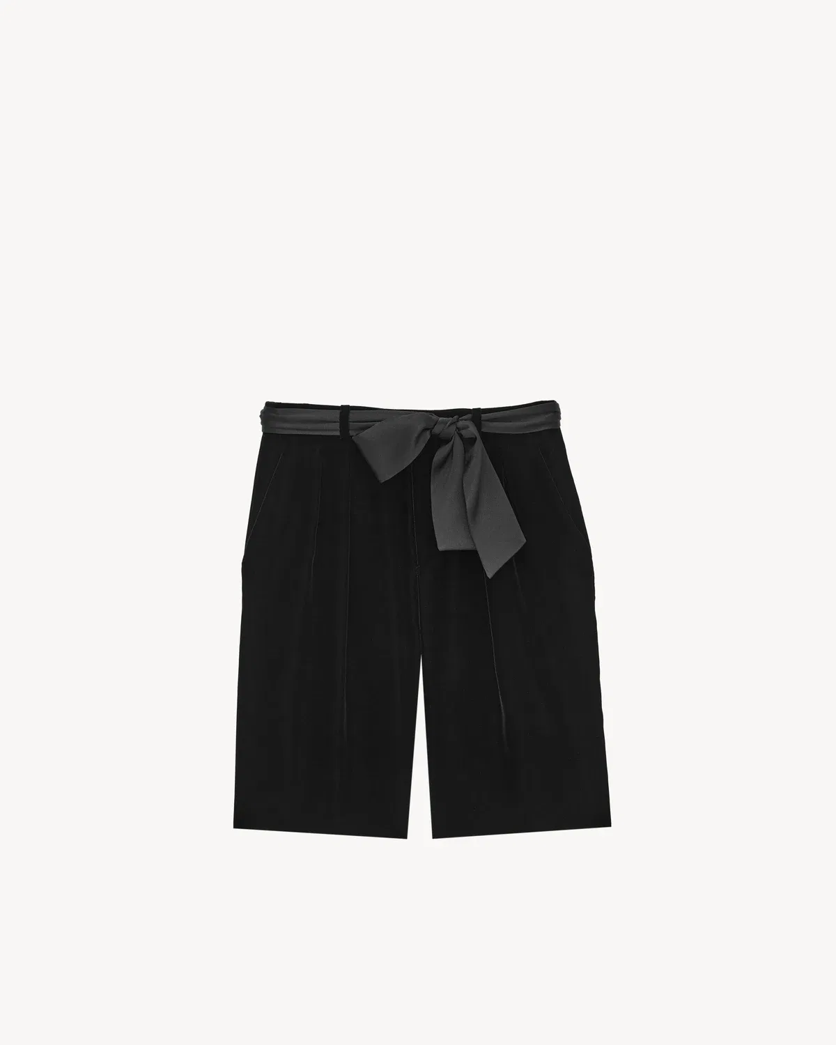 Бермуды из бархата SAINT LAURENT, черный
