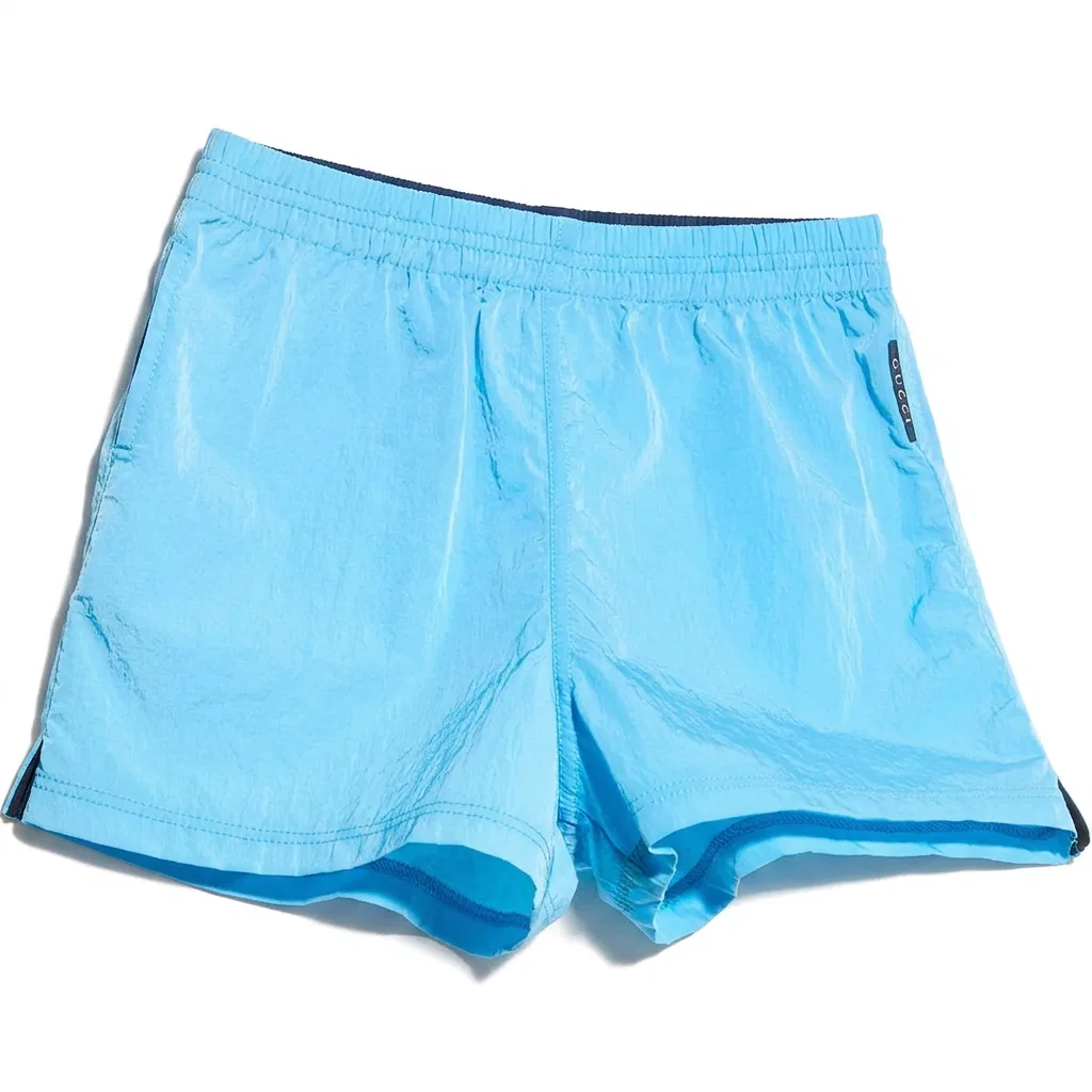 Детские шорты с принтом Light Blue GUCCI