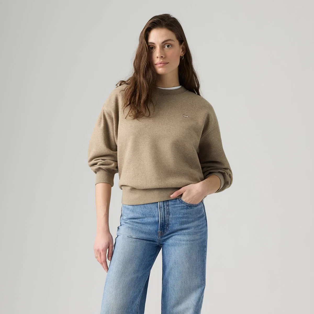 Повседневная толстовка с круглым вырезом Levi's, Taupe Gray Heather - Brown — фото 3