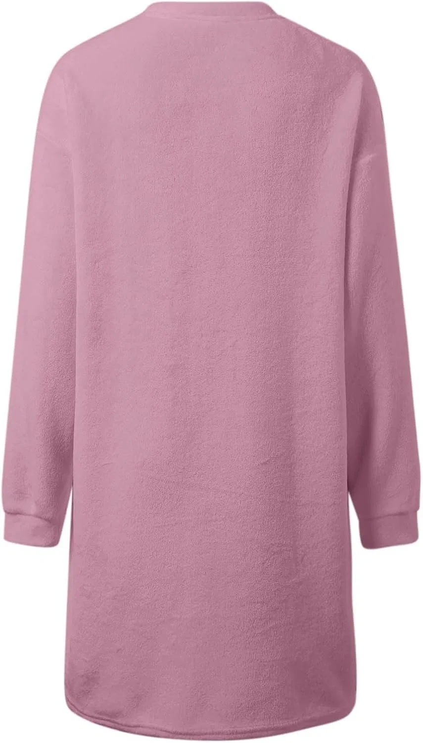 Женское платье-свитер оверсайз из флиса, Pink — фото 3