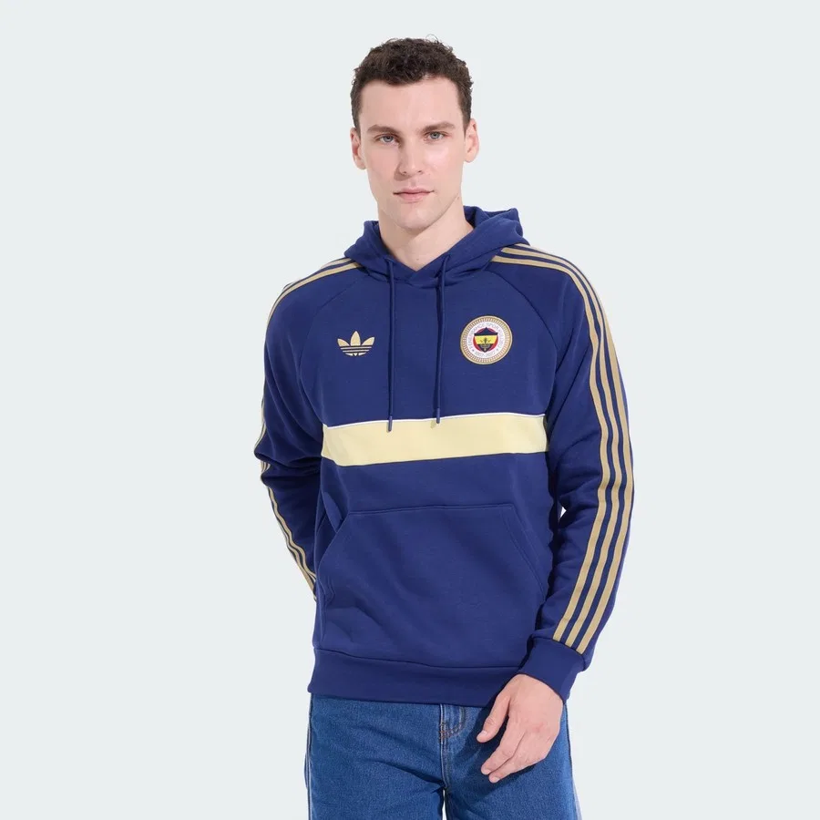 Мужской спортивный свитшот с капюшоном Fenerbahçe Originals adidas, Темно-синий
