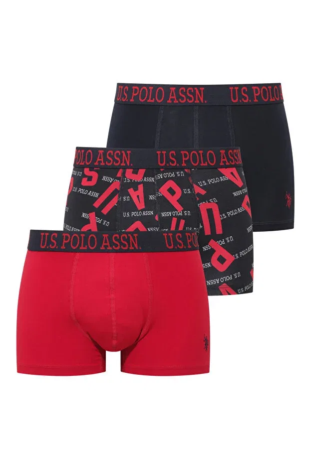 Мужские боксеры с принтом 3-шт U.S. Polo Assn., Navy Blue - Red - Printed