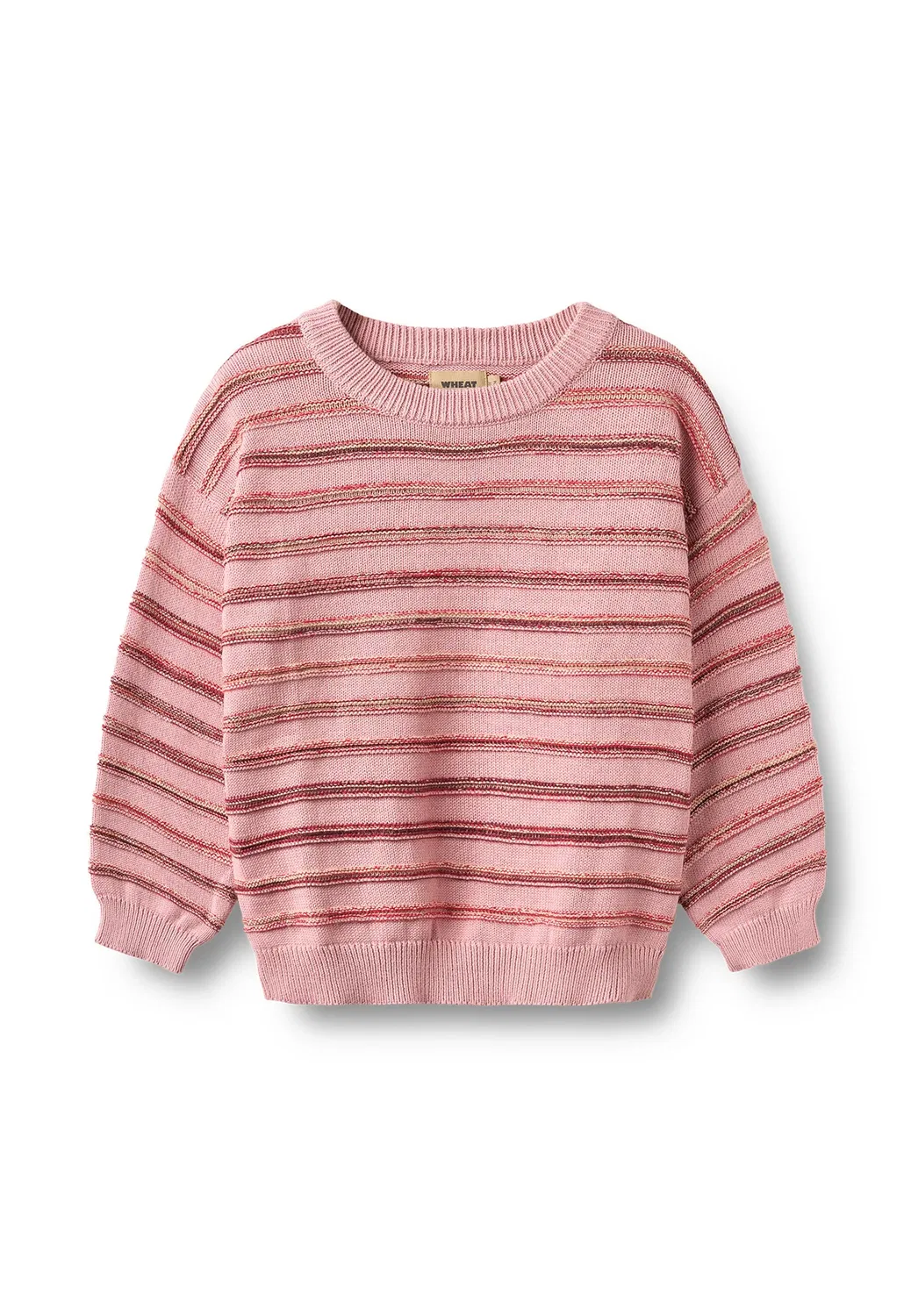 Жаккардовый пуловер Харлоу - джемпер Wheat, Berry Cream Stripe