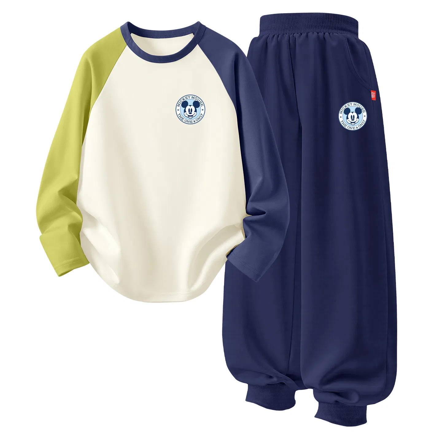 Детский комплект спортивной одежды с принтом Mickey Mouse Disney, Disney Round Logo Mickey Mouse K Green Blue+Disney Round Logo Mickey Mouse K Navy Blue
