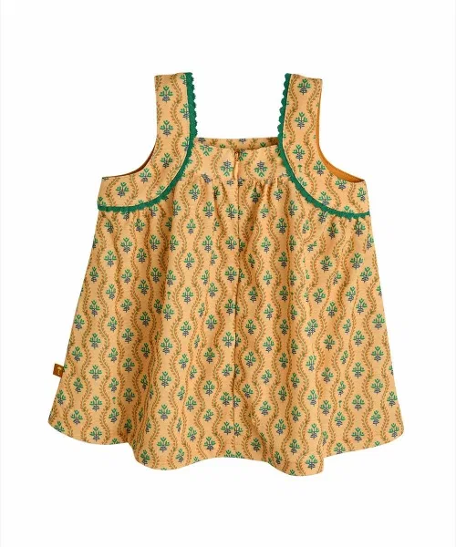 Детский комплект кардигана и платья без рукавов с принтом Miel Cardigan & Dress moimoln, Yellow — фото 4