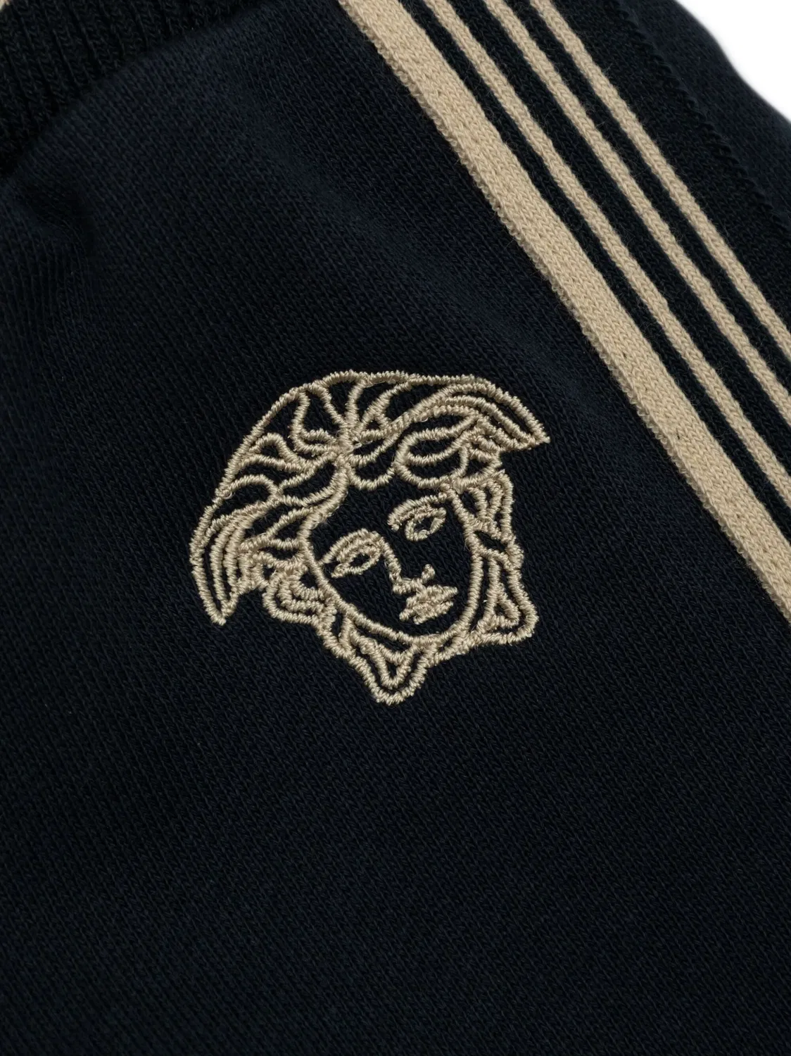 Спортивные штаны с вышивкой головы Медузы Versace, синий — фото 4