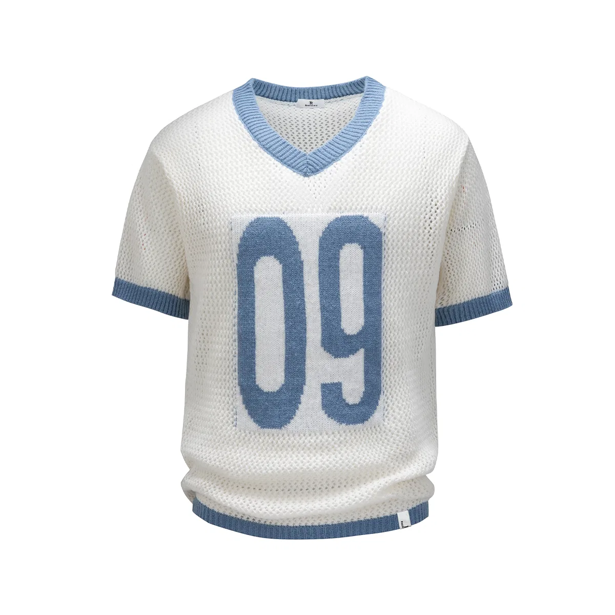 Детский джемпер с V-образным вырезом Knitwear Unisex PAL ONGACO, White Blue