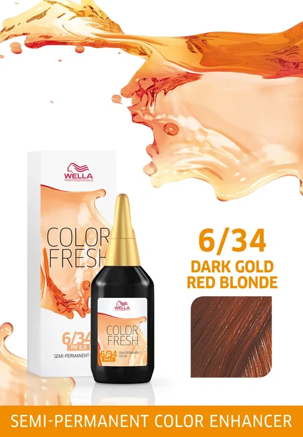 Краска для волос жидкая Professionals color fresh hair colour Wella, dark blonde gold-red 75 мл, цвет dark blonde gold-red — фото 2