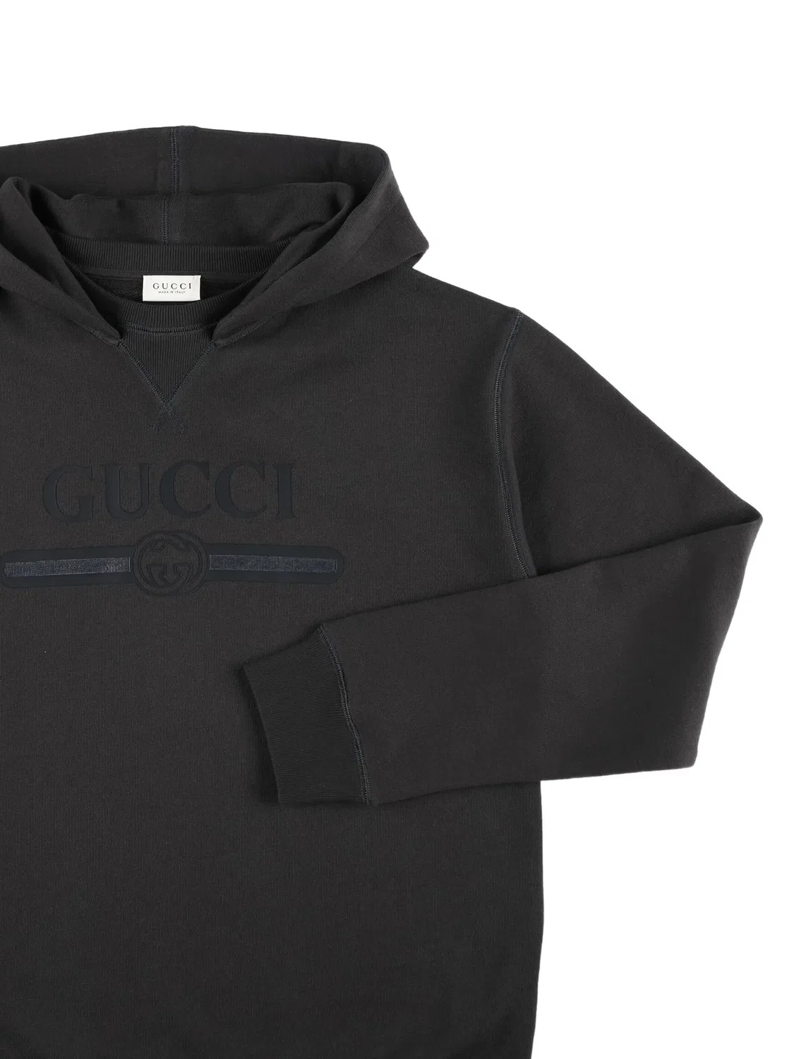 Худи с логотипом Gucci Kids, серый — фото 3