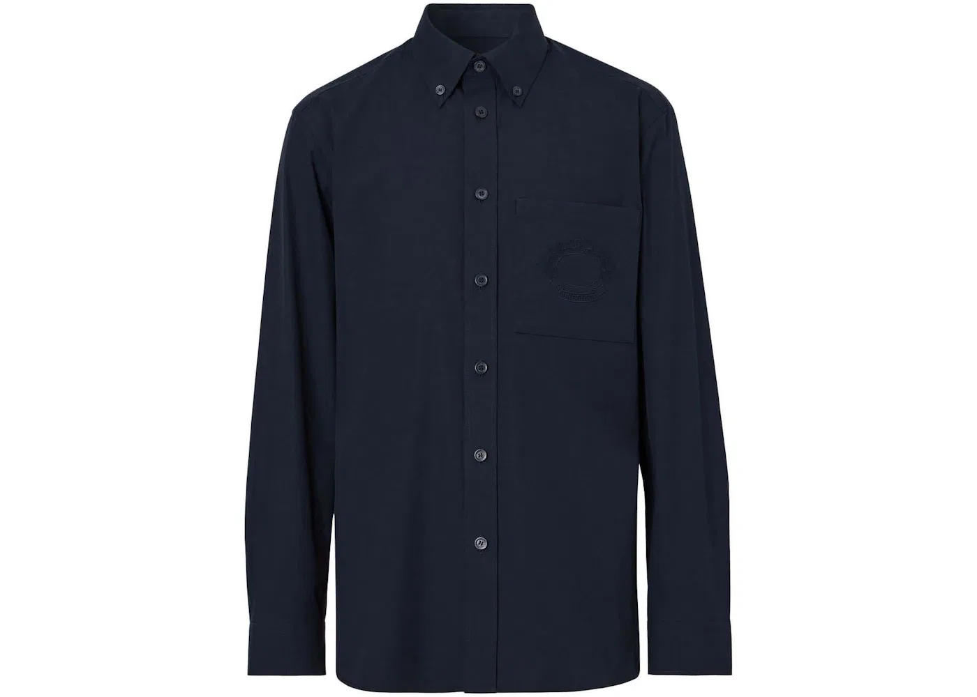 Мужская рубашка с длинным рукавом с вышивкой логотипа Burberry, Midnight Blue