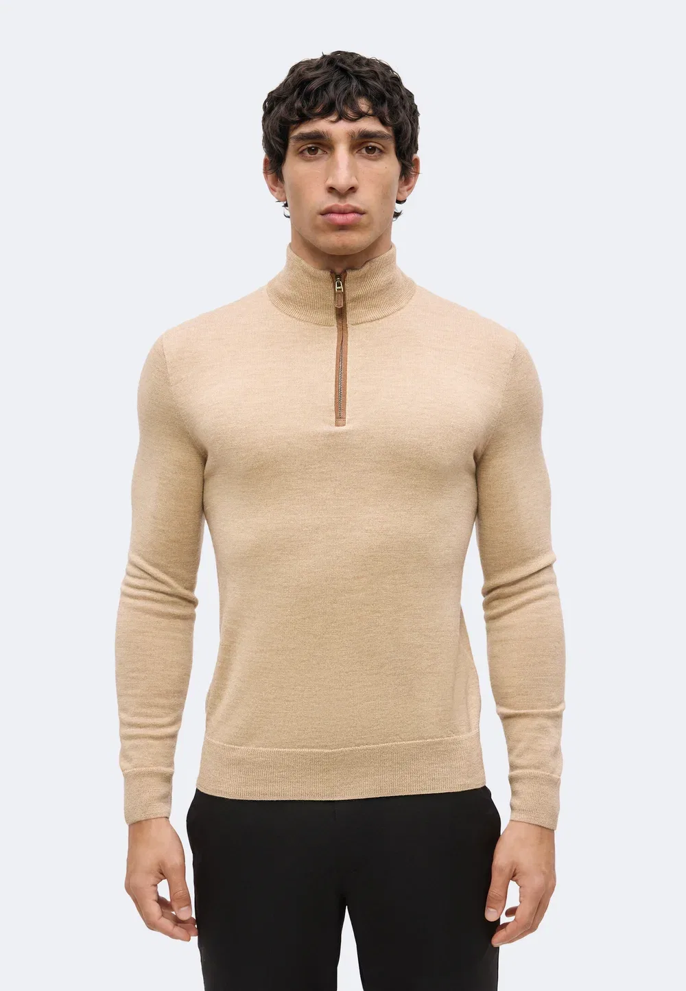 Свитер с застежкой-молнией до середины груди - джемпер Polo Ralph Lauren, Dune Melange