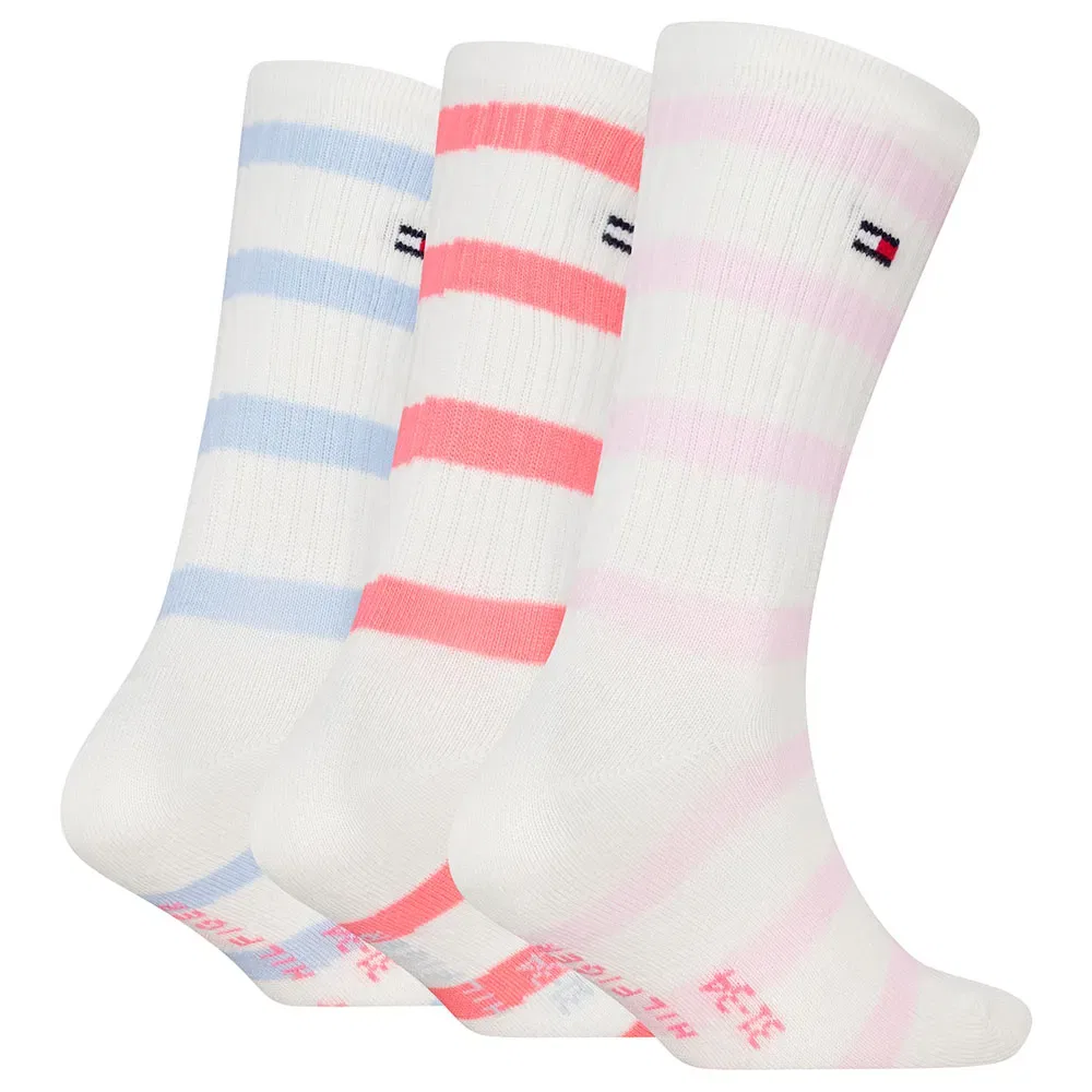 Носки Tommy Hilfiger Breton crew socks 3 пары, белый — фото 2
