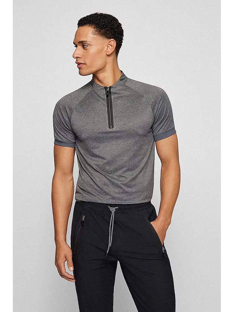 Футболка поло с длинным рукавом, Slim Fit BOSS, Black