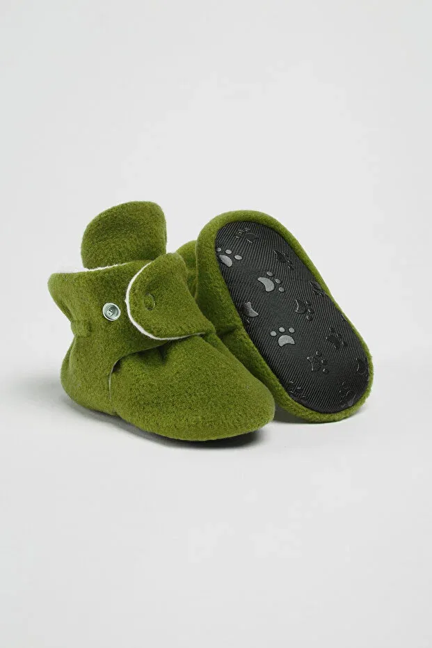 Детские домашние тапочки из флиса с органическим хлопком Babyzilla, Khaki — фото 2