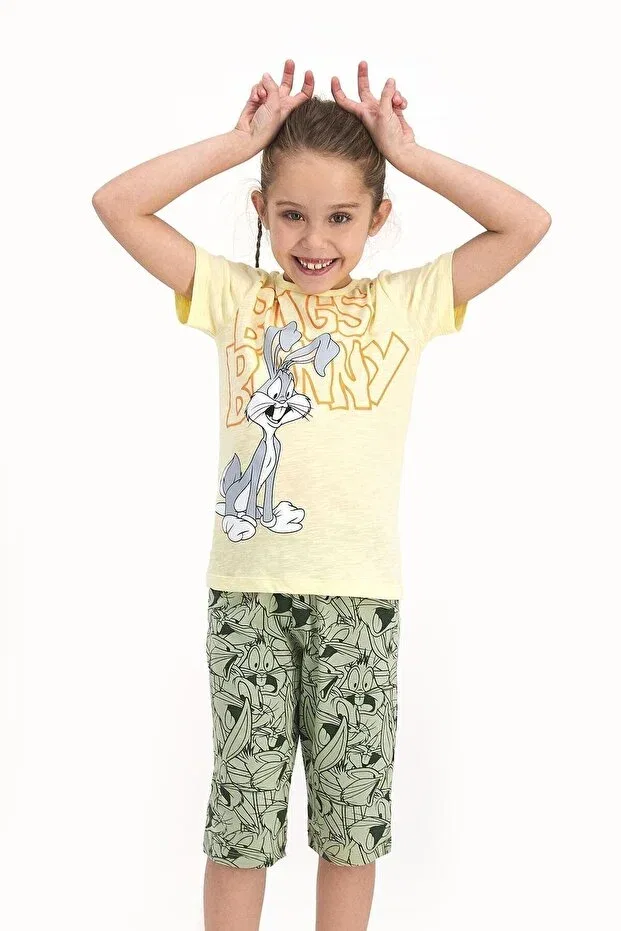 Детский комплект для девочек с принтом Bugs Bunny Capri Set Looney Tunes, Light Yellow — фото 2