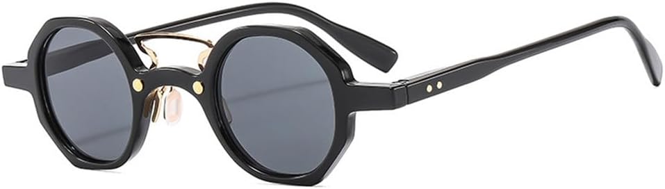 

Женские солнцезащитные очки с двойной перемычкой, мужские с заклепками, градиентной защитой от УФ-излучения UV400, для занятий спортом на открытом воздухе, бега и езды на велосипеде UYPTK, Black Gray