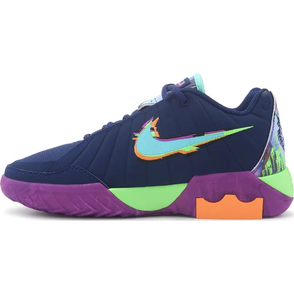 Детские баскетбольные кроссовки Lebron Witness VII Nike, Black/Purple/Green — фото 3